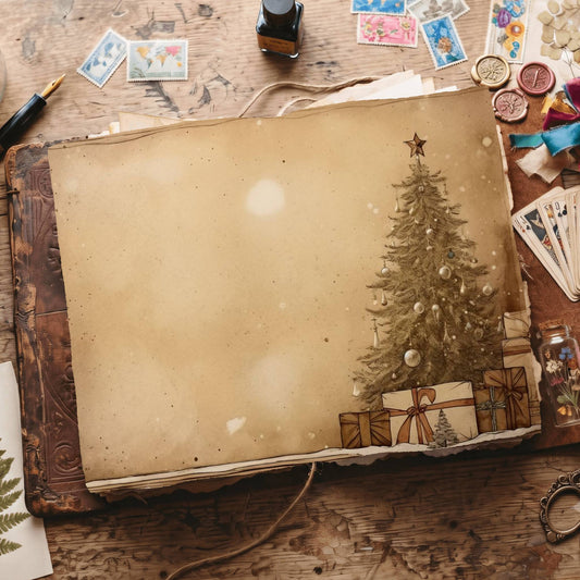 Christmas Tree Vintage Digital Papers