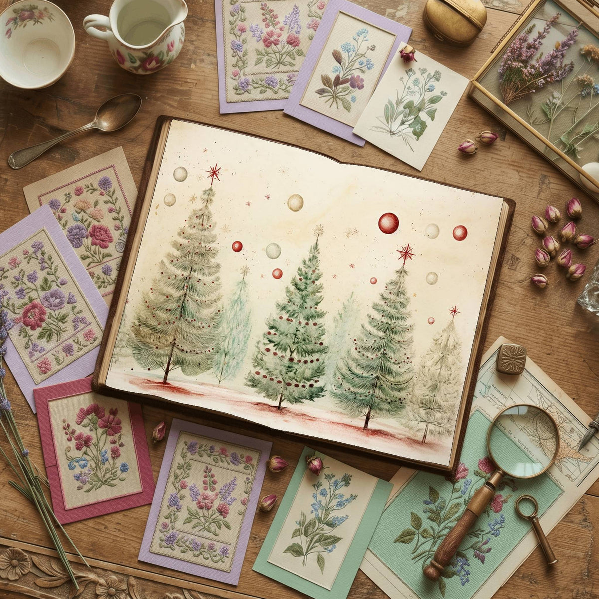 Christmas Trees Digital Papers