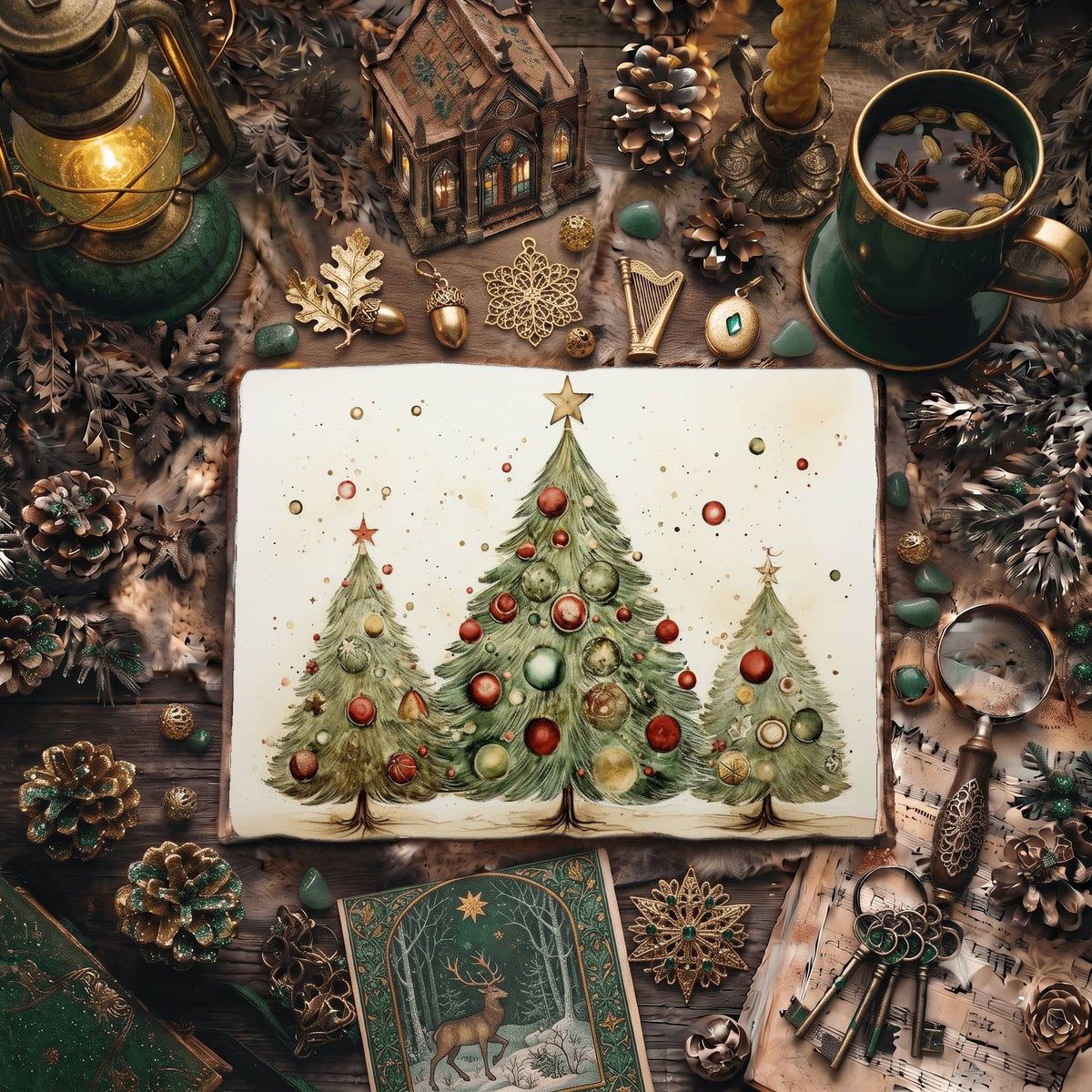 Christmas Trees Digital Papers