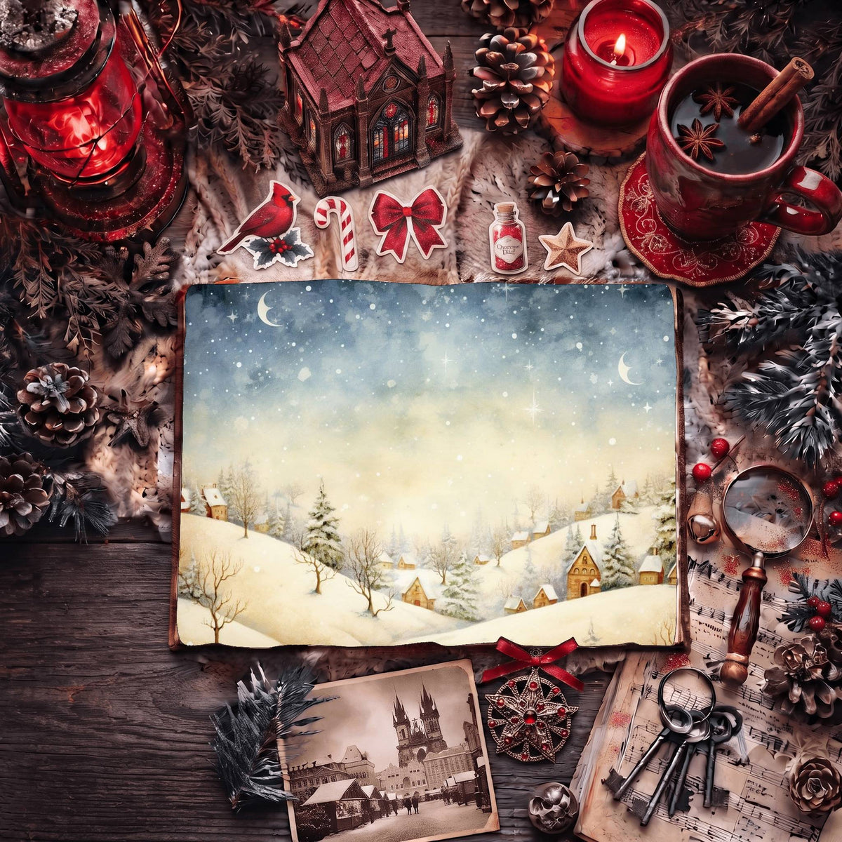 Christmas Village Digital Papers