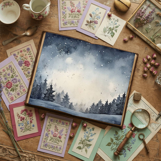 Christmas Winter Nights Digital Papers