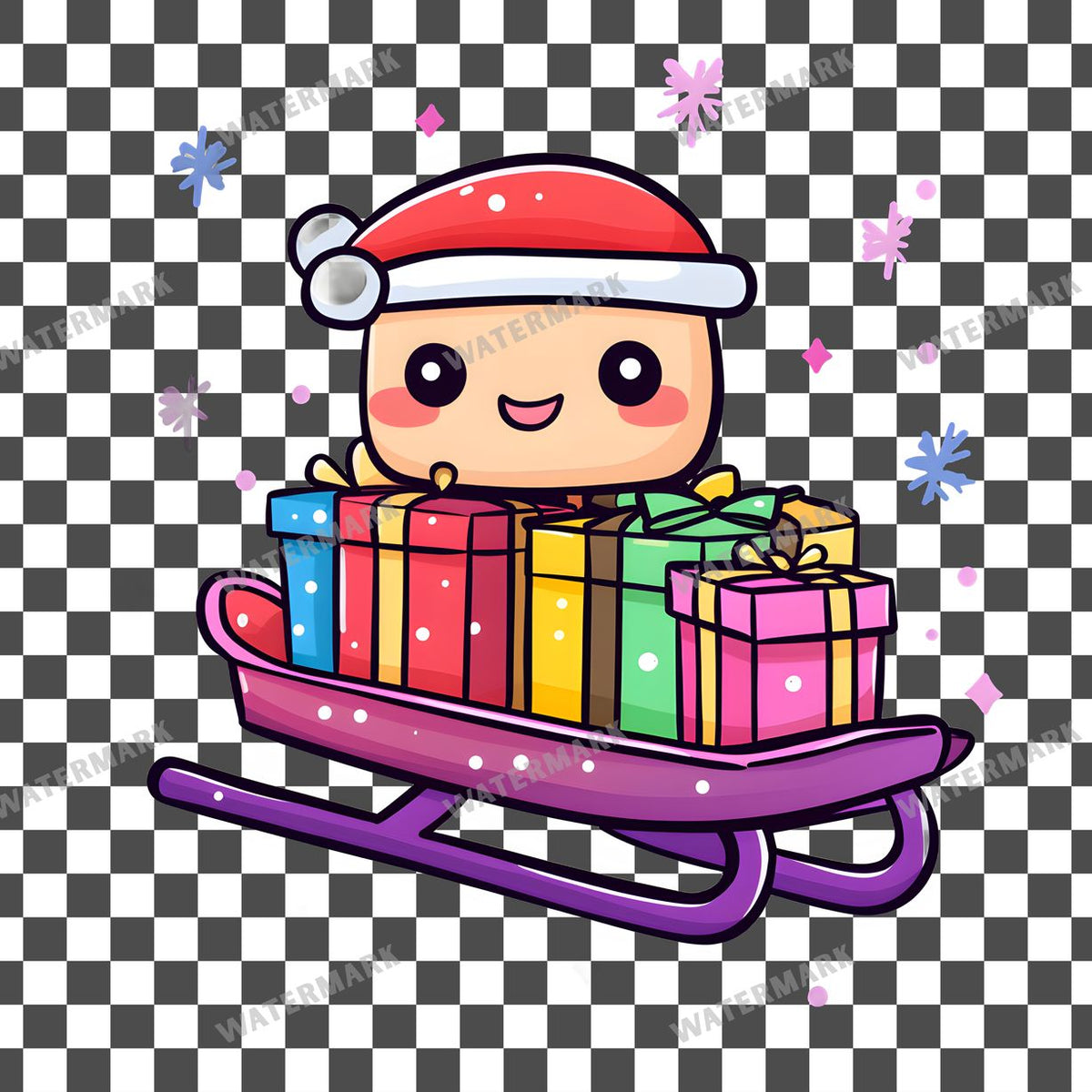 Christmas Kawaii Style Clipart Pngs