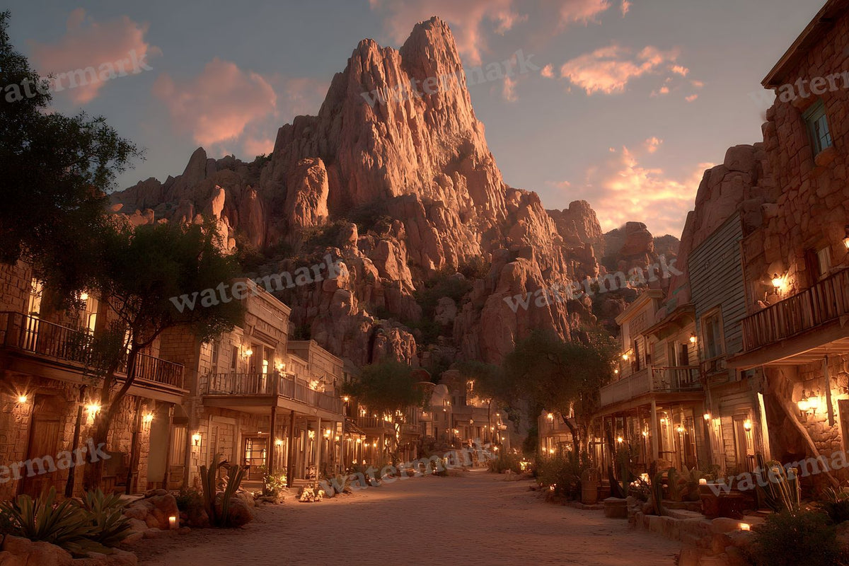Cinematic Western Scene Backdrop Images