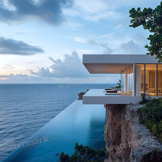 Cliffside Modern Home Backdrop Images
