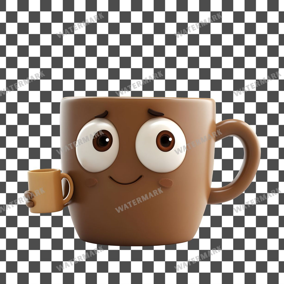 Coffee Cup Character Clipart Pngs