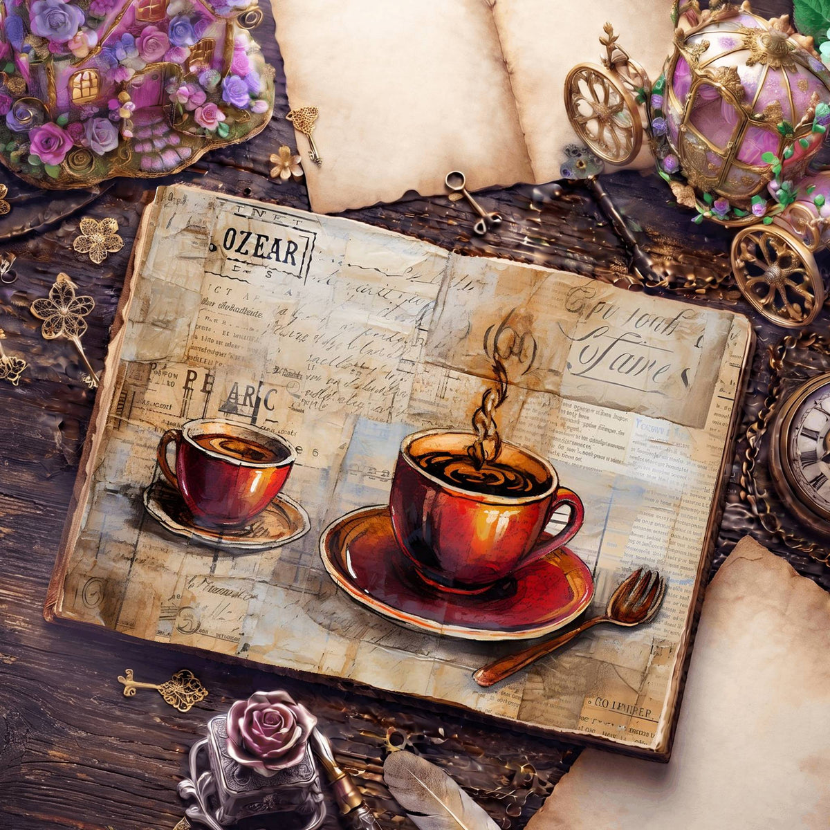 Coffee Cups Digital Papers