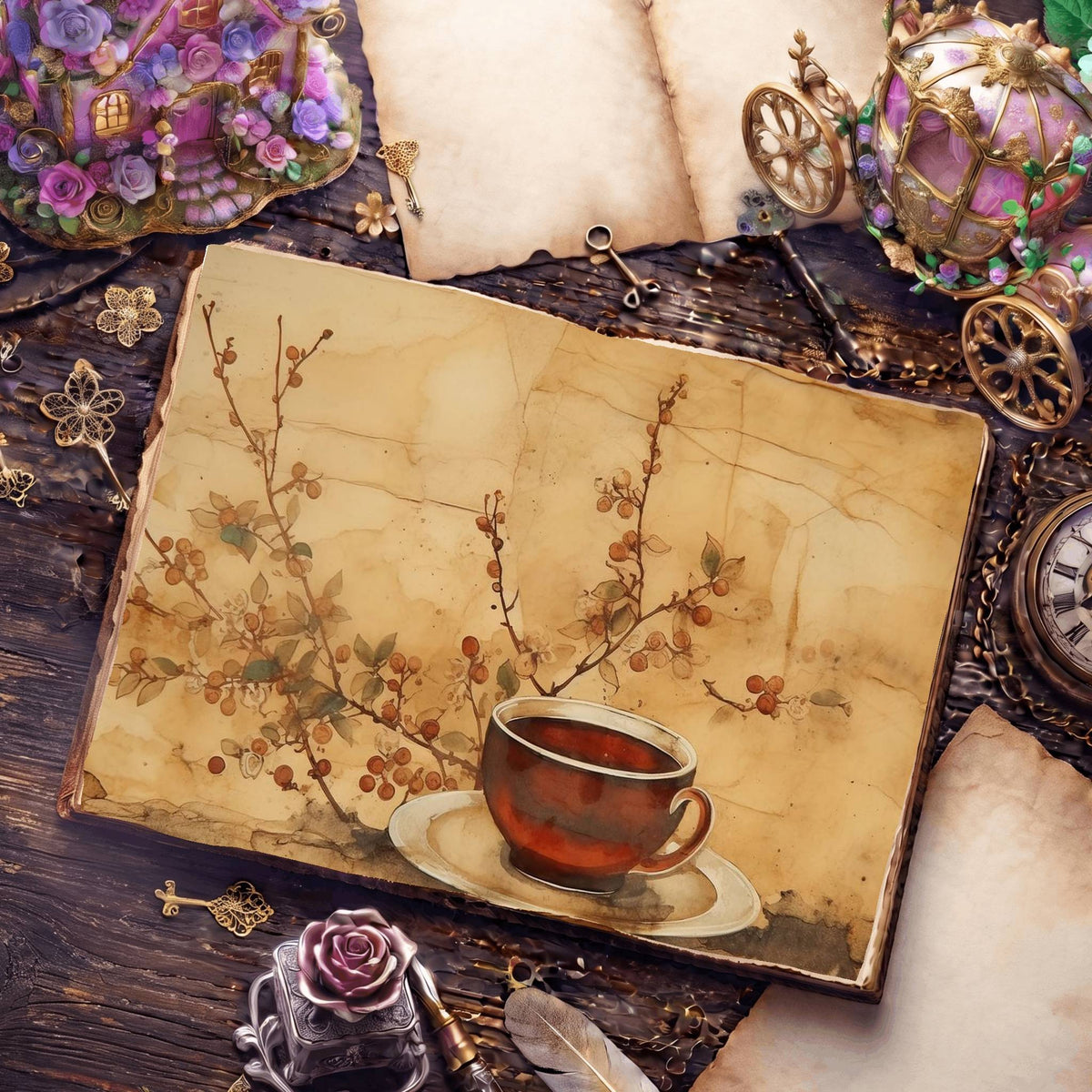 Coffee Cups Digital Papers
