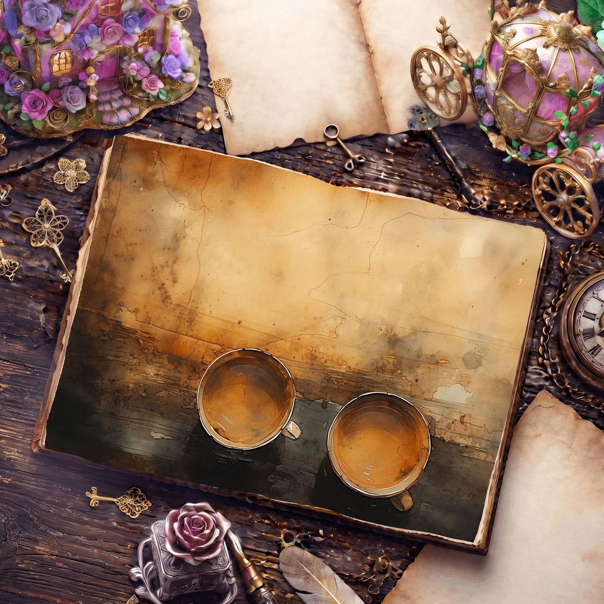 Coffee Cups Digital Papers