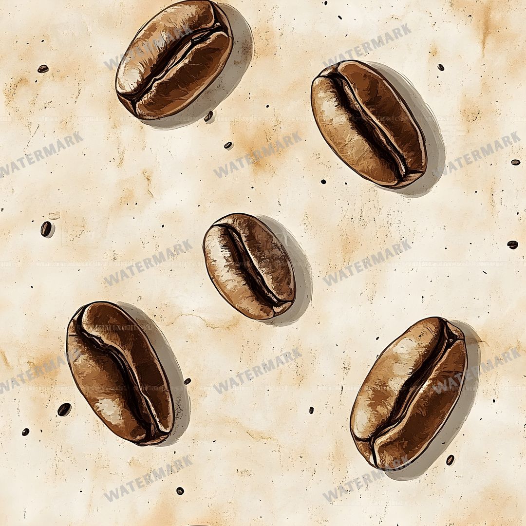 Coffee seamless pattern digital paper, repeating design 2