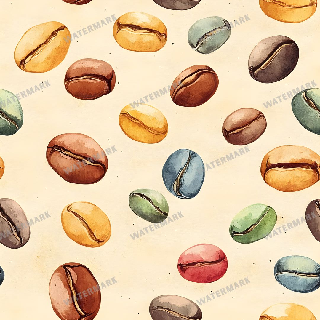 Coffee seamless pattern digital paper, repeating design 2