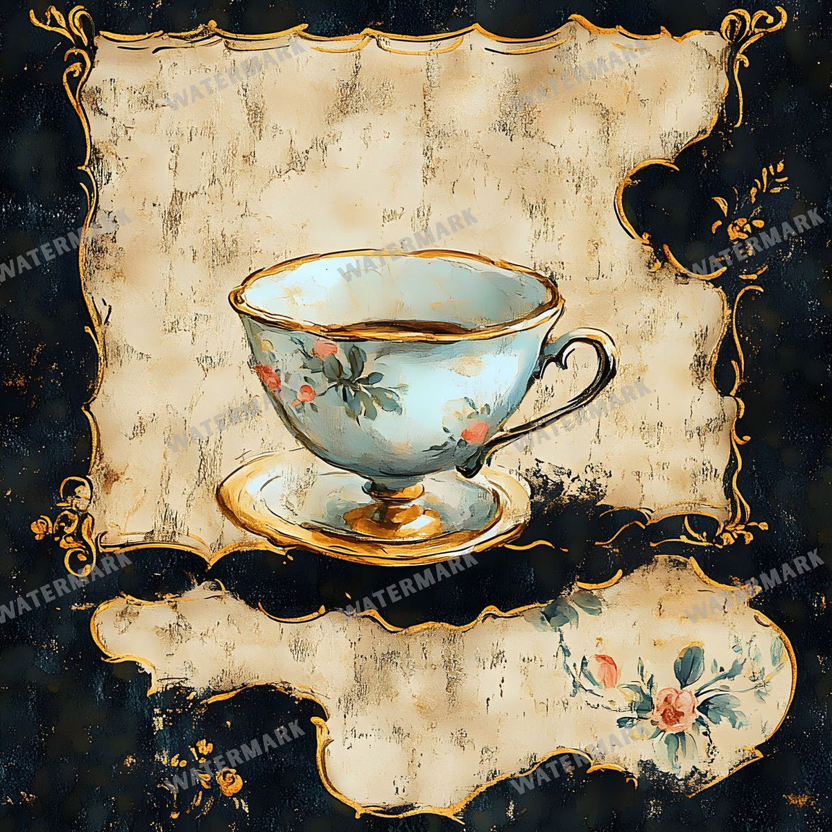 Coffee seamless pattern digital paper, repeating design 2