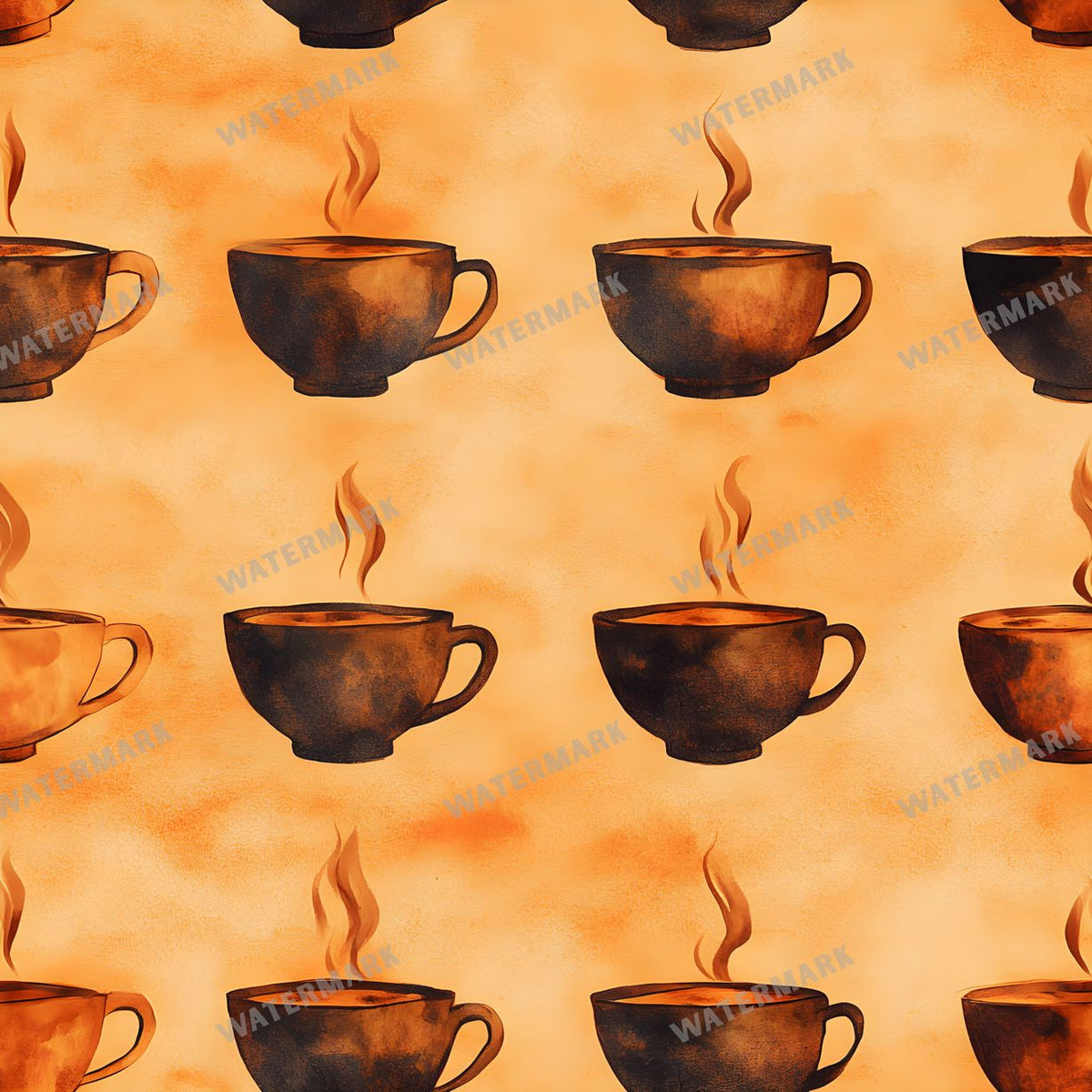 Coffee seamless pattern digital paper, repeating design 2