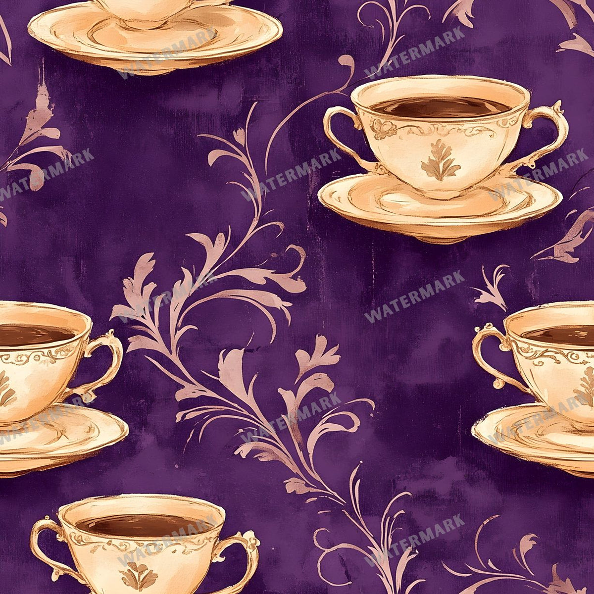 Coffee seamless pattern digital paper, repeating design 2