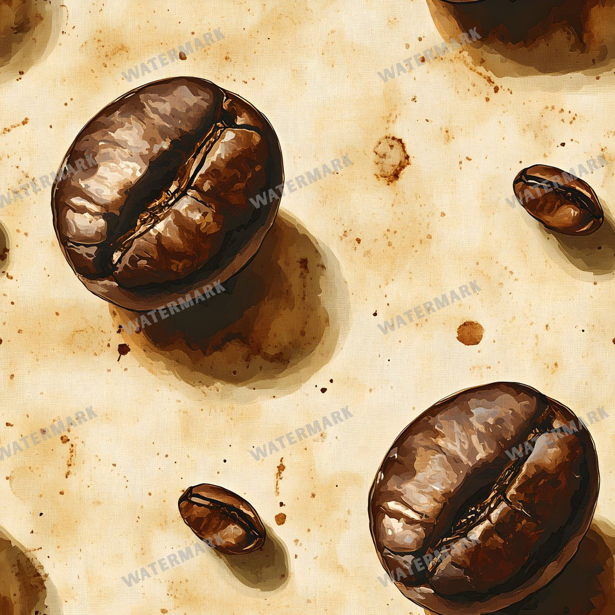 Coffee seamless pattern digital paper, repeating design 2