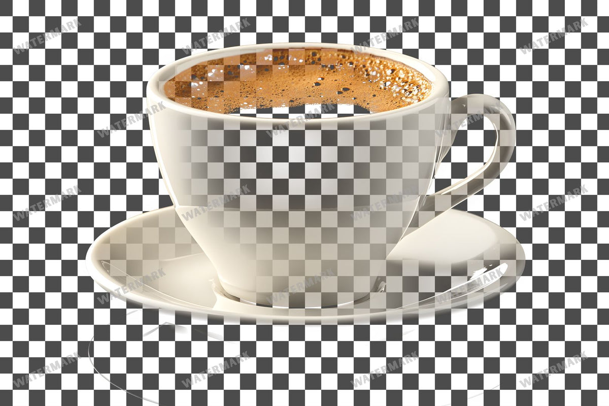 Coffee PNG overlay on a transparent checkered background, preview 2