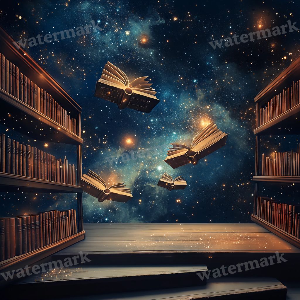 Cosmic Library Backdrop Images