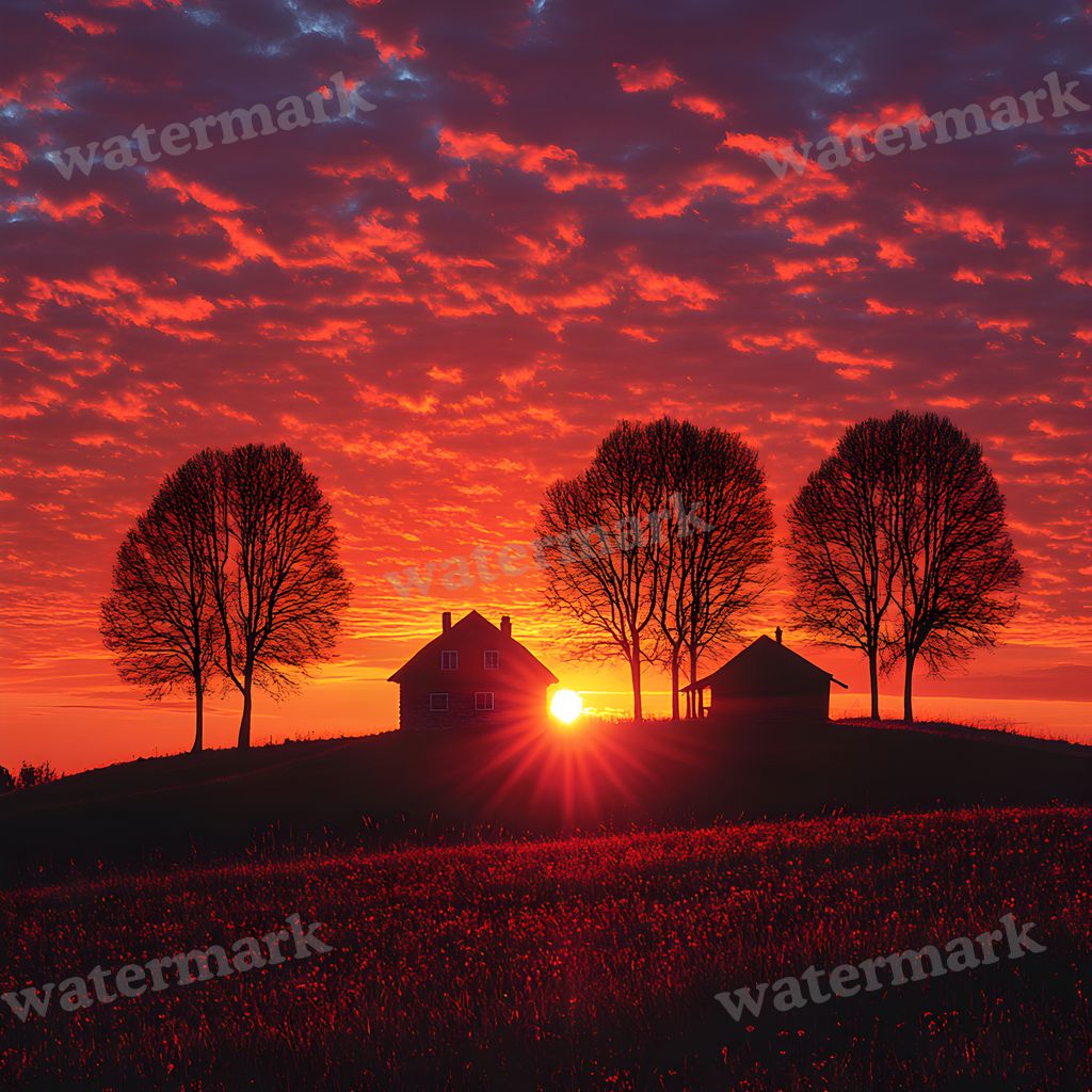 Countryside Silhouette Backdrop Images