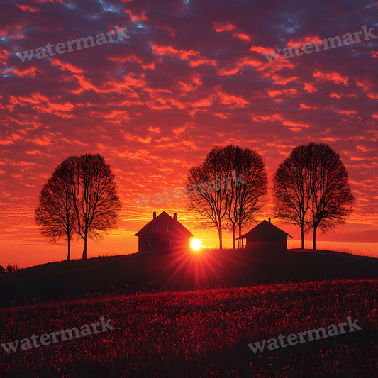 Countryside Silhouette Backdrop Images