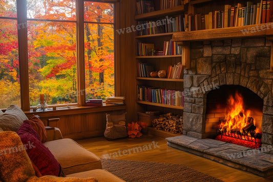 Cozy Autumn Living Room Backdrop Images