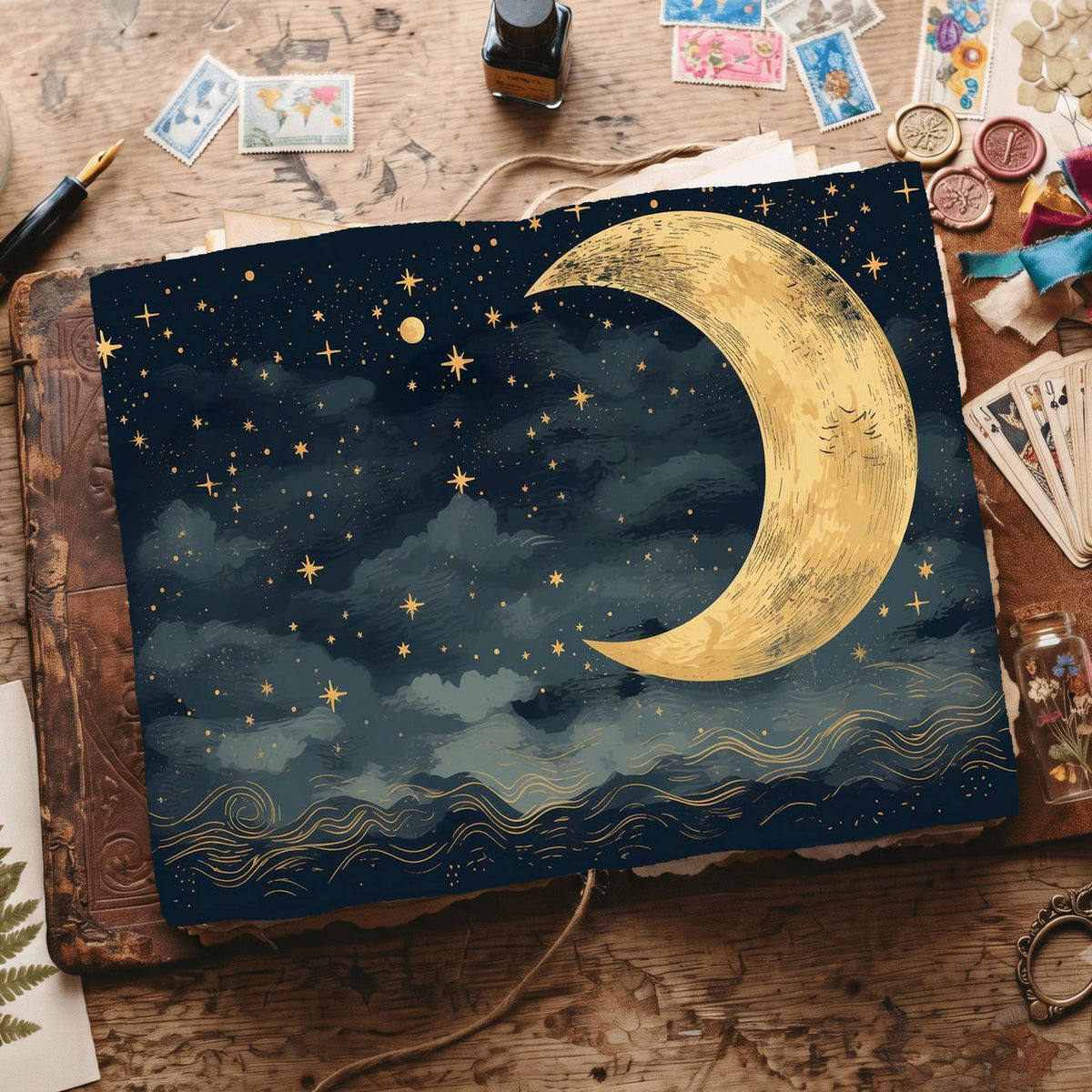 Crescent Moon Digital Papers