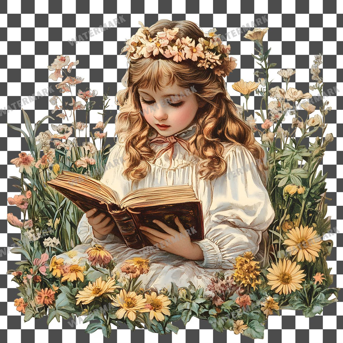Cute Book Vintage Style Clipart Pngs