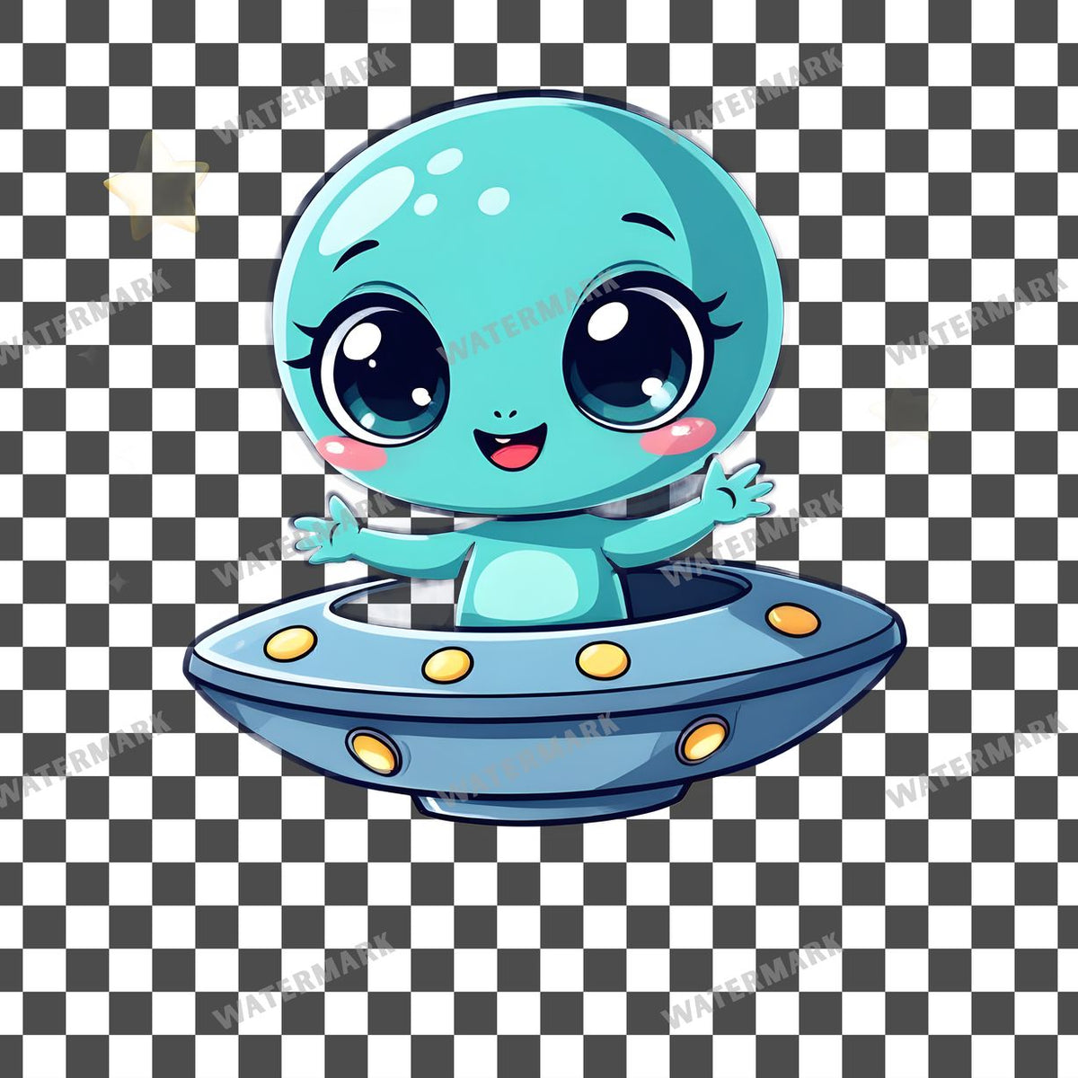 Cute Chibi Alien Clipart Pngs