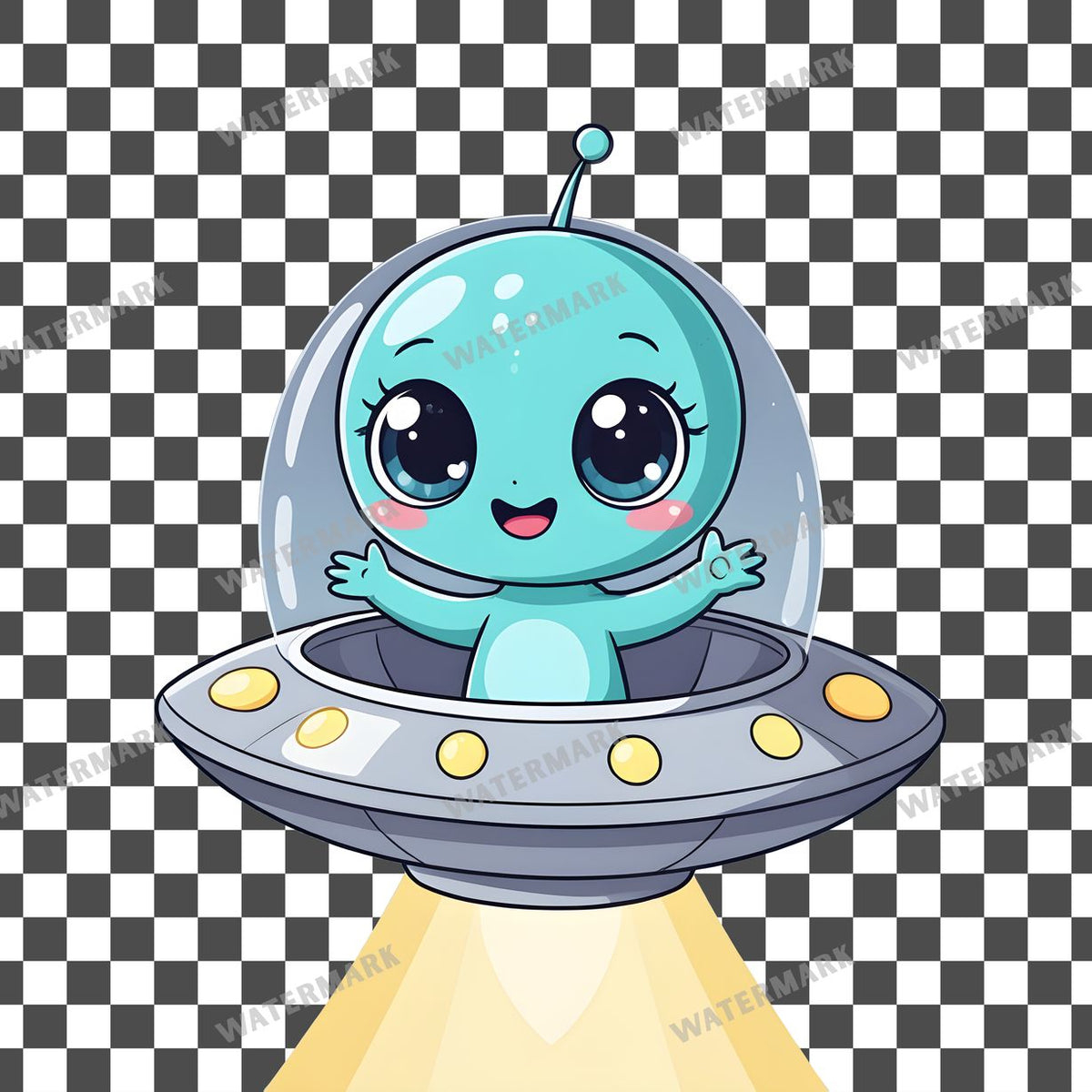 Cute Chibi Alien Clipart Pngs