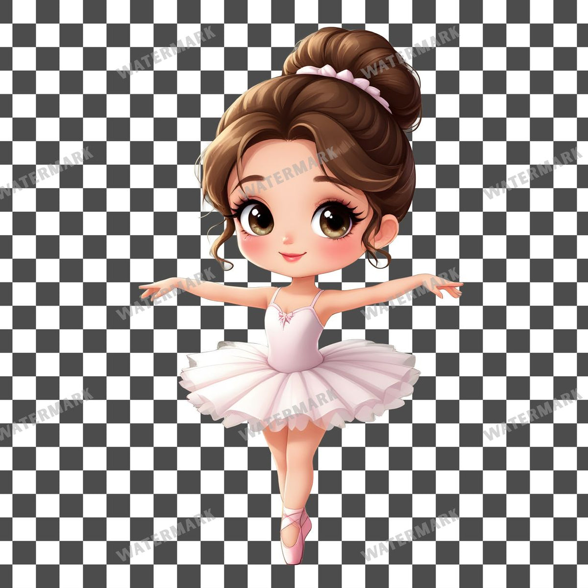 Cute Chibi Ballerina Clipart Pngs