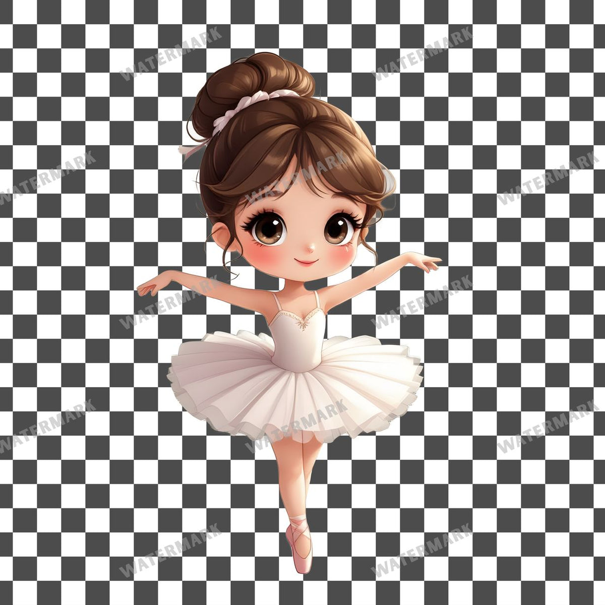 Cute Chibi Ballerina Clipart Pngs