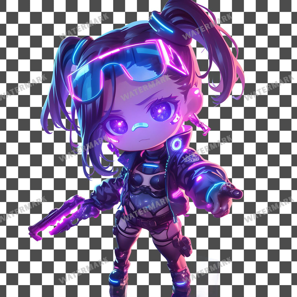 Cyberpunk Girl Clipart Pngs