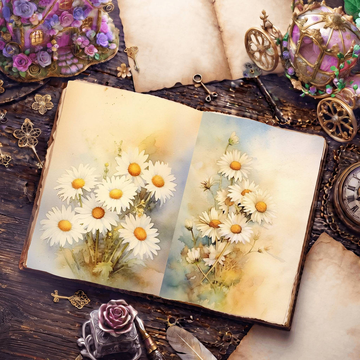 Daisies Digital Papers