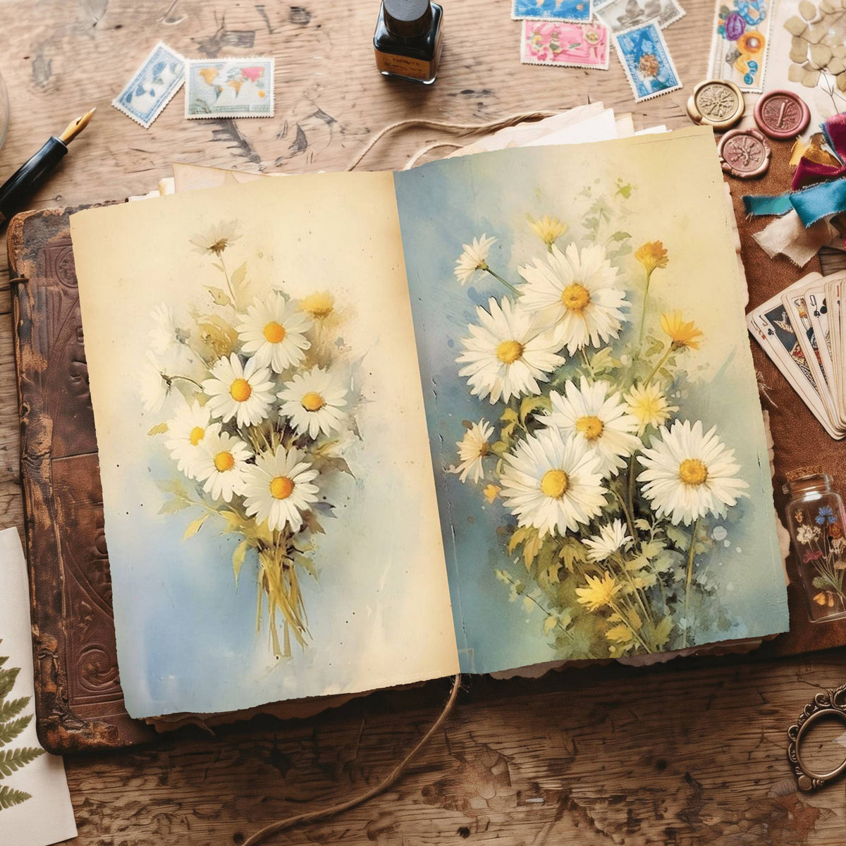 Daisies Digital Papers