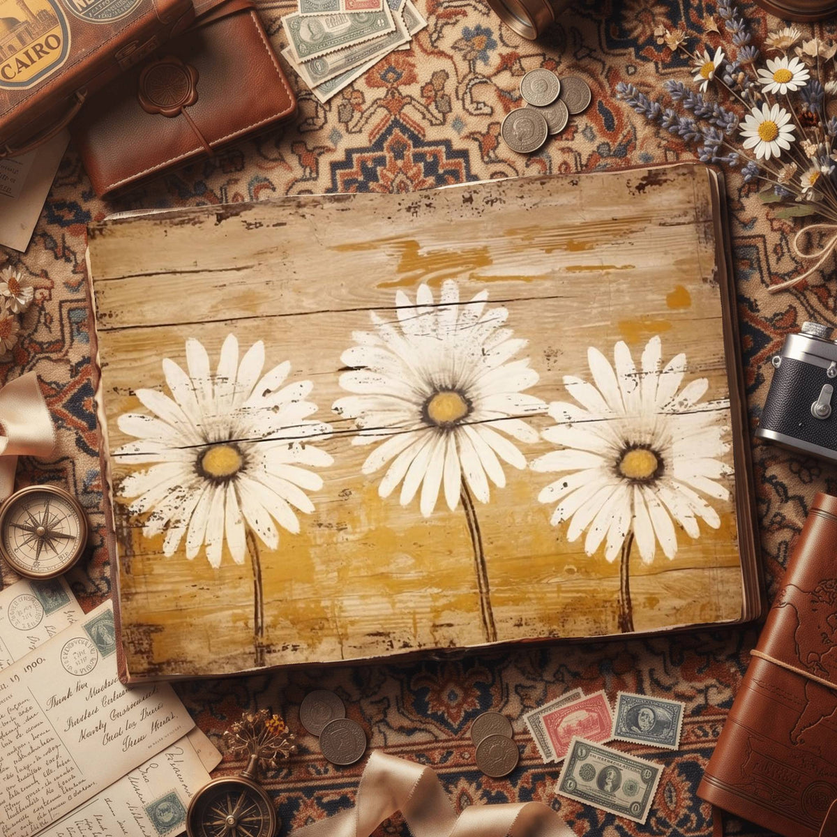 Daisy Flowers Digital Papers