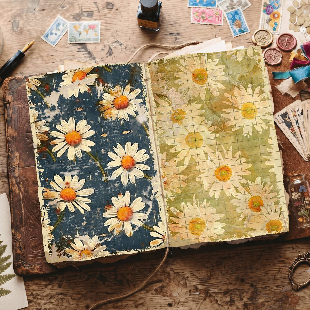 Daisy Flowers Digital Papers