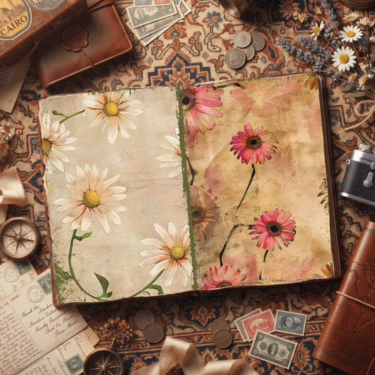 Daisy Flowers Digital Papers
