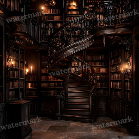 Dark Library Backdrop Images