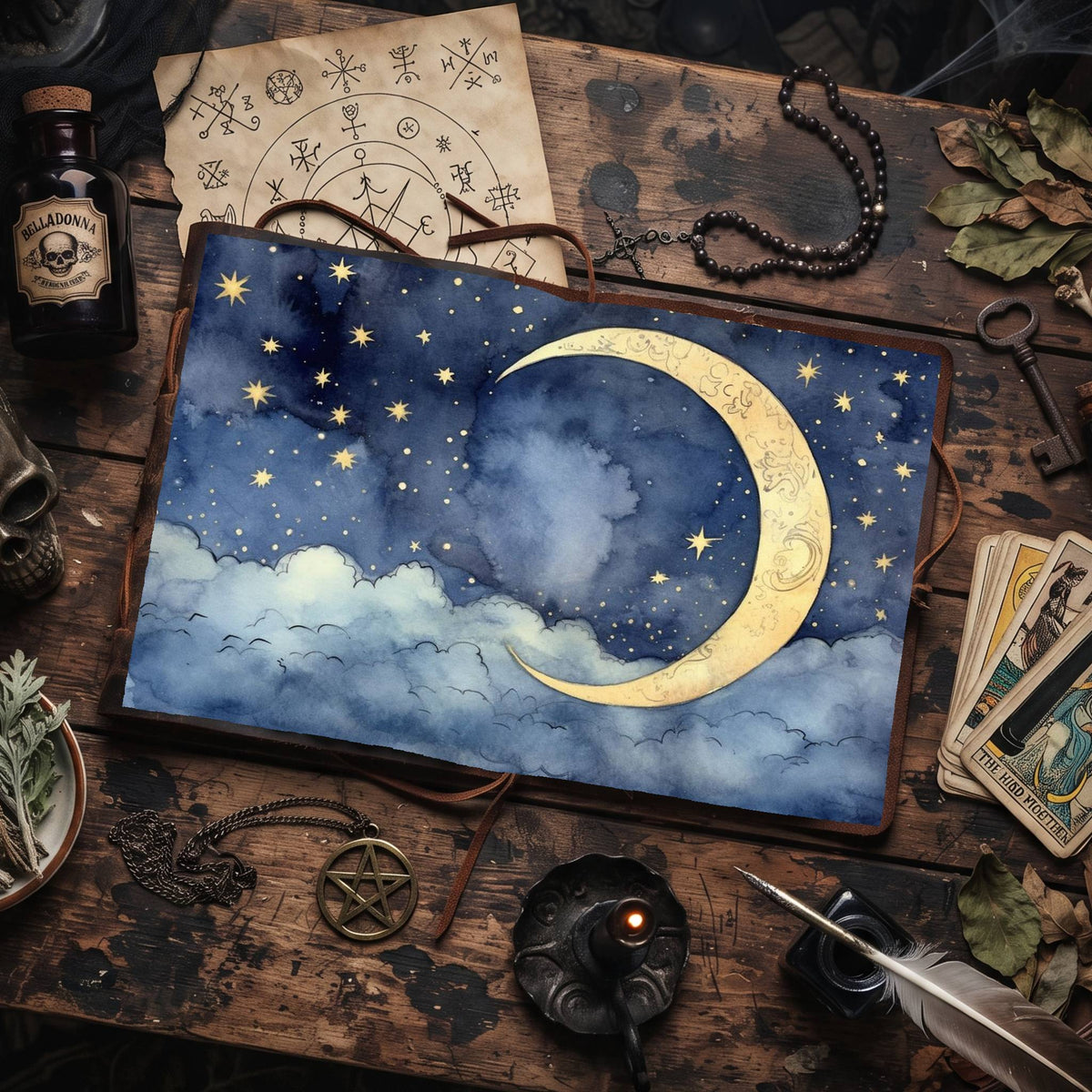 Dark Night Moon Digital Papers