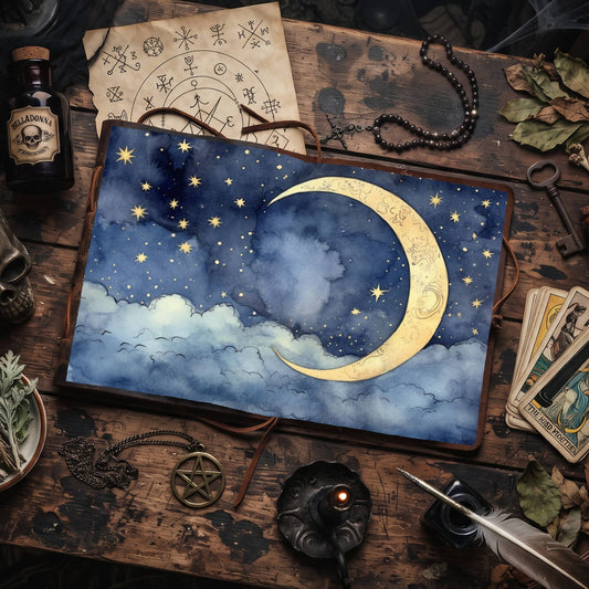 Dark Night Moon Digital Papers