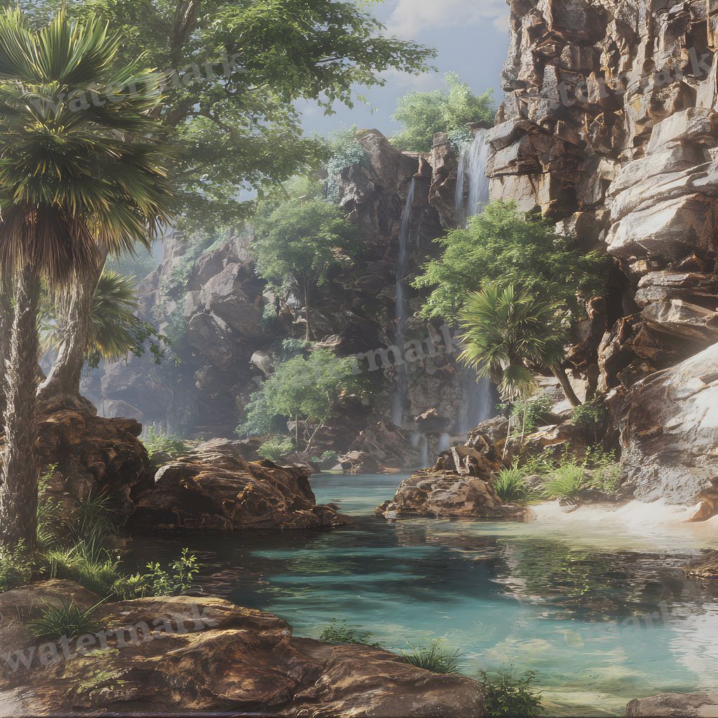 Detailed Tropical Landscape Backdrop Images