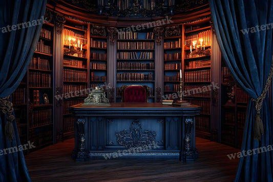 Dim Lit Library Backdrop Images