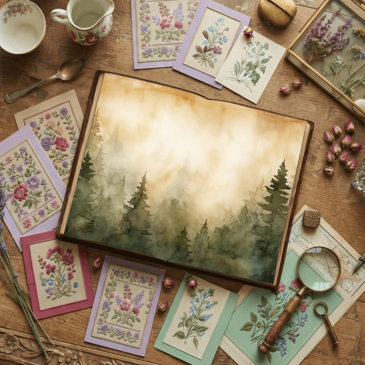 Evergreen Forest Digital Papers