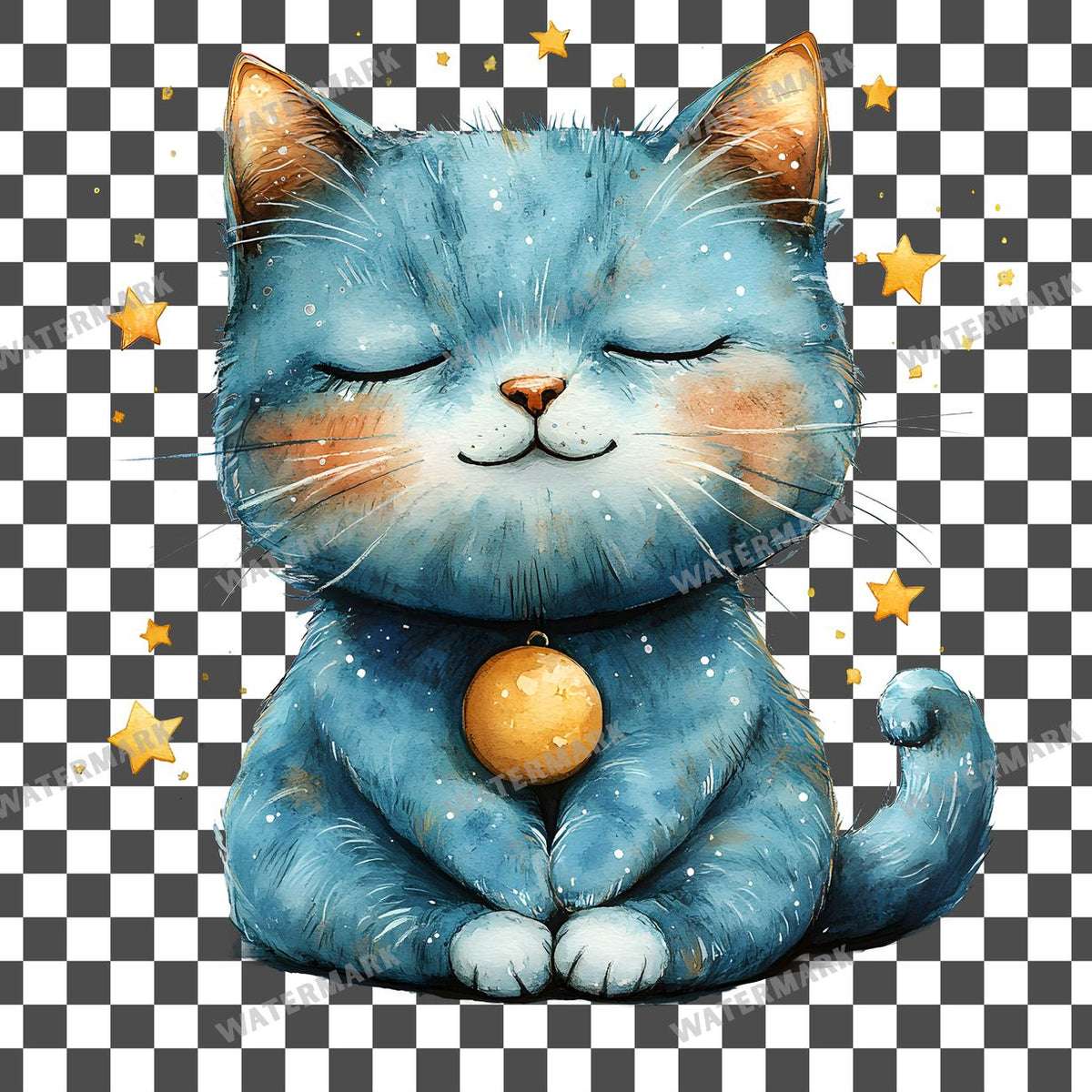Faded Celestial Cat Clipart Pngs