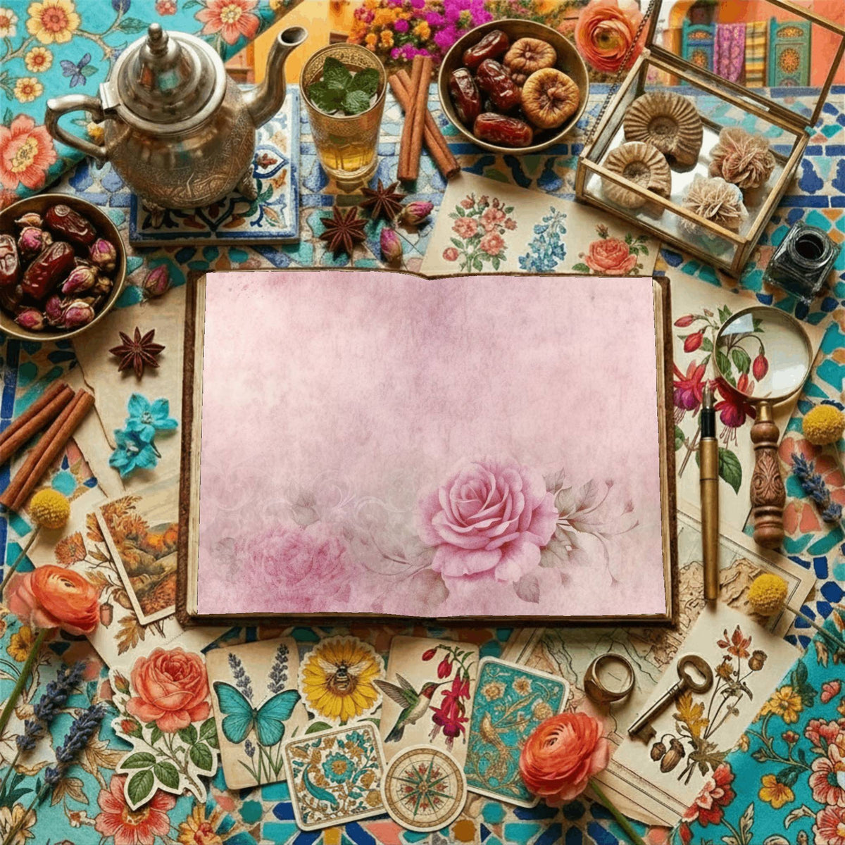 Faded Pink Rose Digital Papers