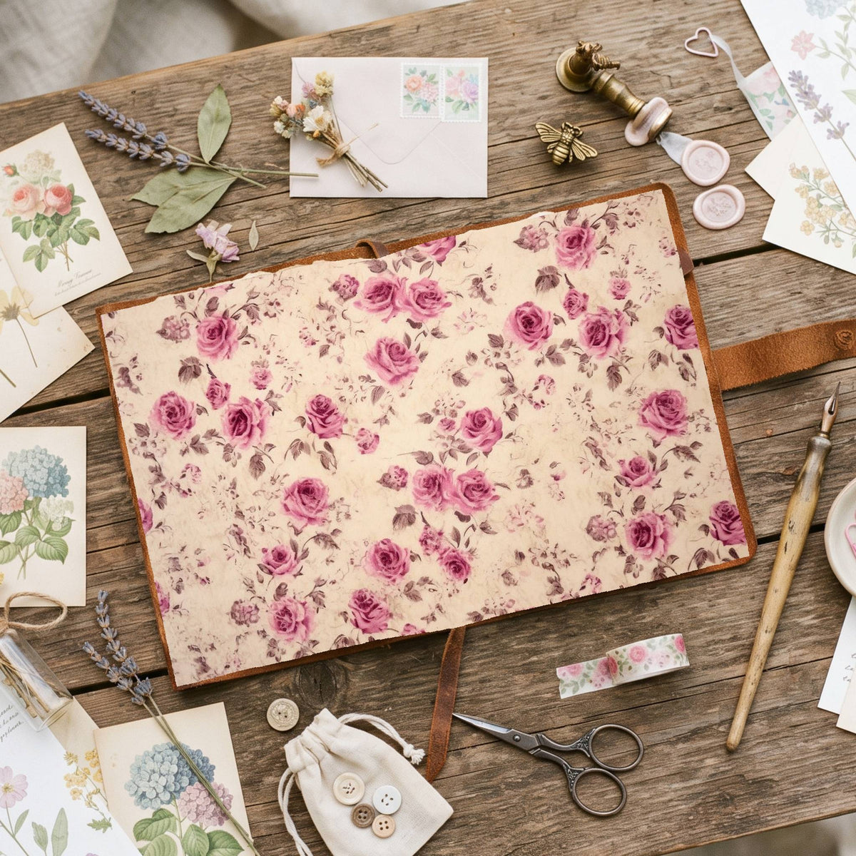 Faded Pink Roses Digital Papers