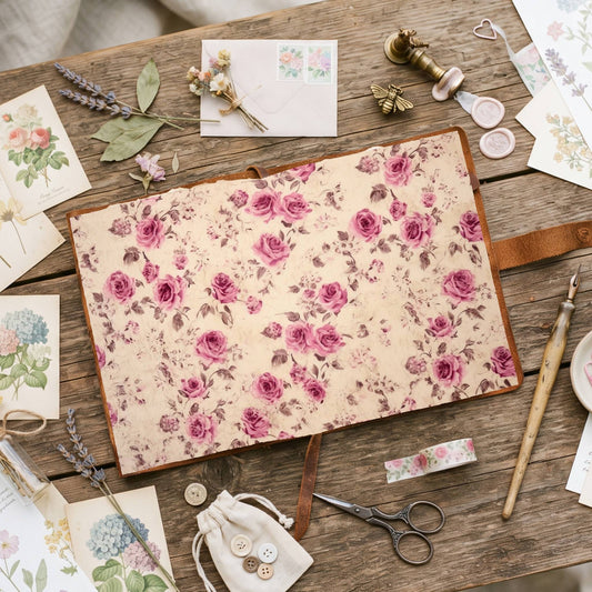 Faded Pink Roses Digital Papers