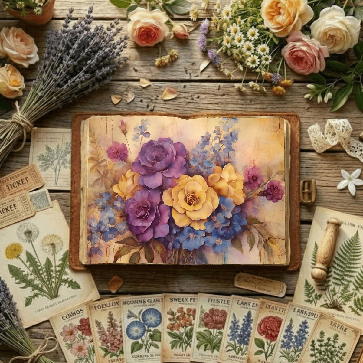 Floral Bouquet Digital Papers
