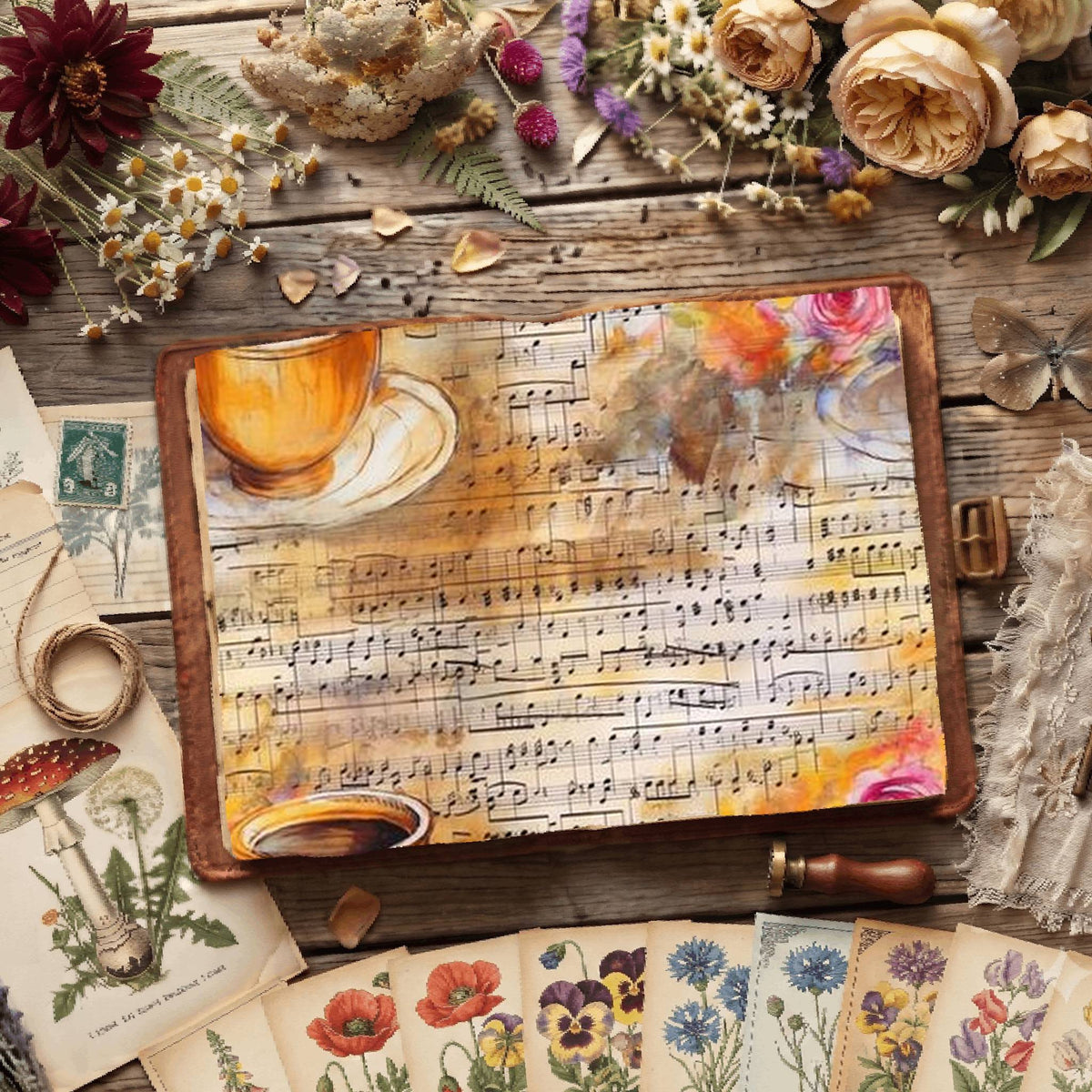 Floral Coffee Digital Papers