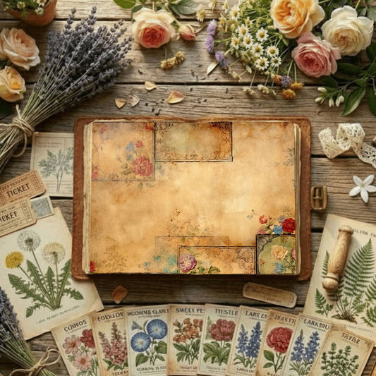 Floral Collage Digital Papers