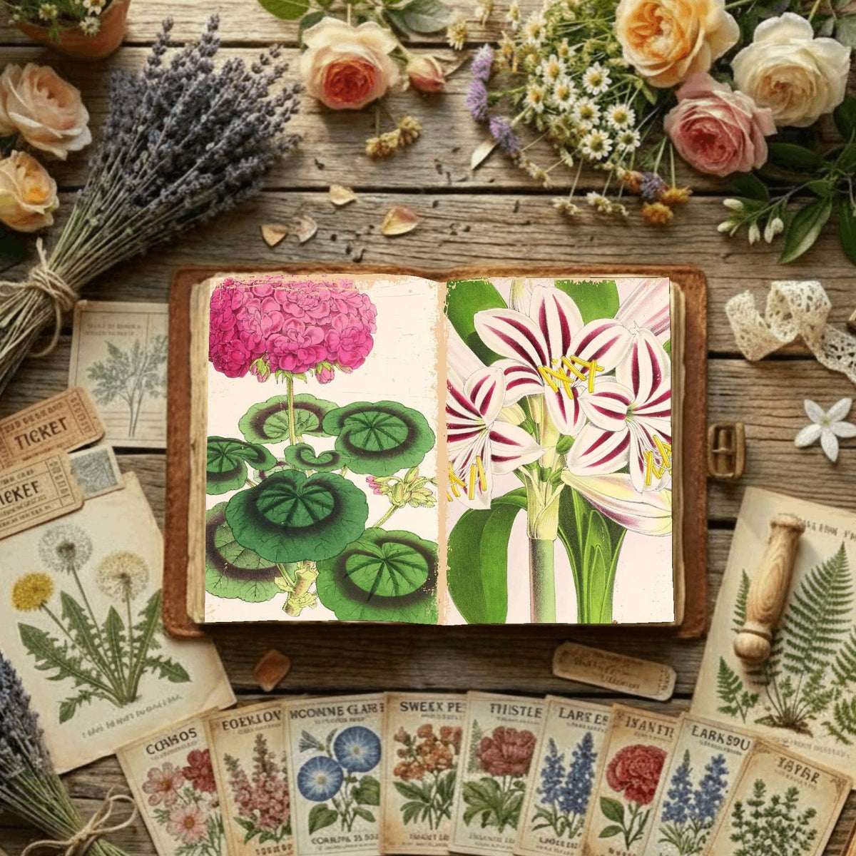 Floral Illustrations Digital Papers