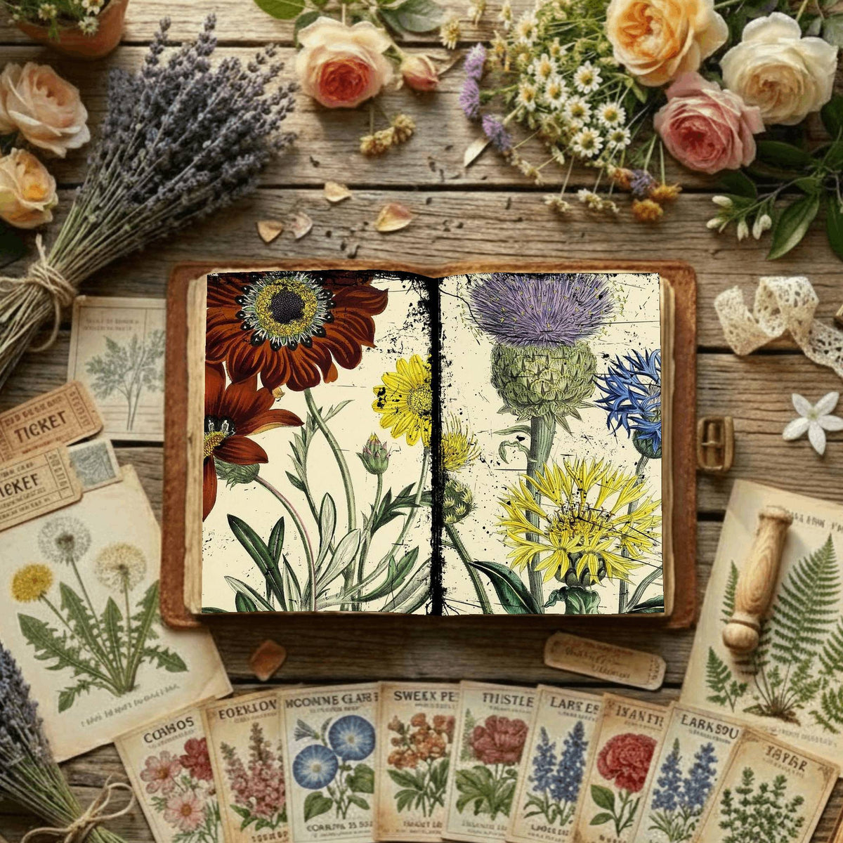 Floral Illustrations Digital Papers